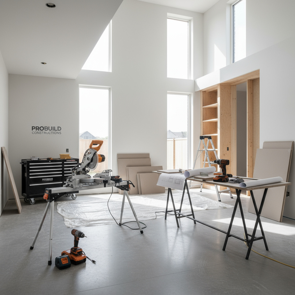 Helle, moderne Innenrenovierung in Arbeit